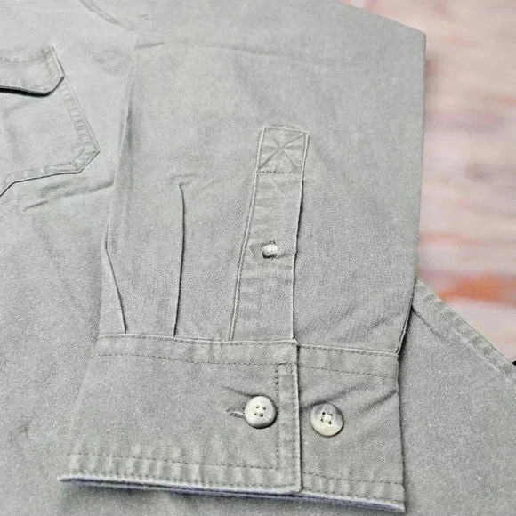 Wrangler Sedgefield Sedgefield Collection Sage green LS workshirt Vintage NWT L - Picture 4 of 7